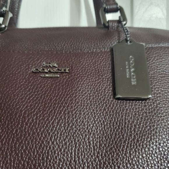 NWTs Beautiful Coach Fulton Satchel~Colorblock Leather~Oxblood~ MSRP:$350 - Picture 5 of 11